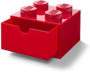 Úložný box LEGO stolní 4 se zásuvkou - červený - neuveden