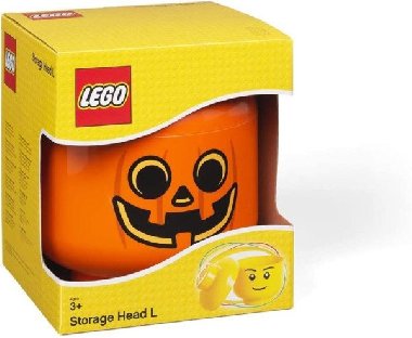 Úložný box LEGO hlava (velikost L) - dýně - neuveden