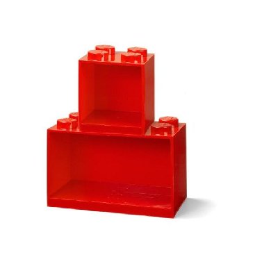 Police nástěnná LEGO Brick - červená 2 ks - neuveden