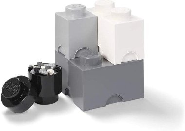 Úložný box LEGO Multi-Pack 4 ks - černý, bílý, šedý - neuveden