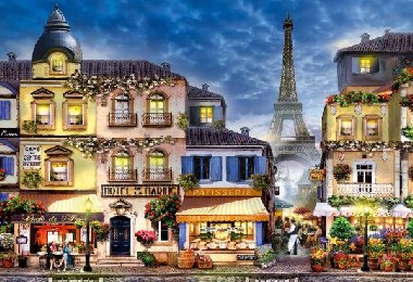 Dřevěné puzzle Snídaně v Paříži 2v1, 300 dílků - neuveden