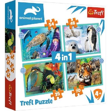 Puzzle Animal Planet: Záhadný svět zvířat 4v1 (35,48,54,70 dílků) - neuveden