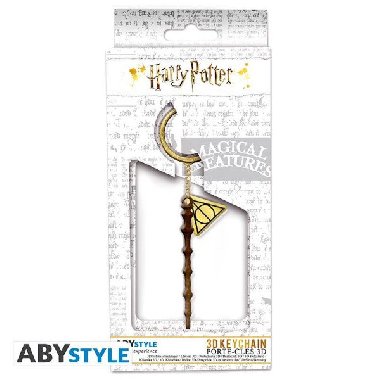 Harry Potter 3D kovová klíčenka - Bezová hůlka - neuveden