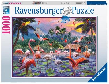 Ravensburger Puzzle - Růžoví plameňáci 1000 dílků - neuveden