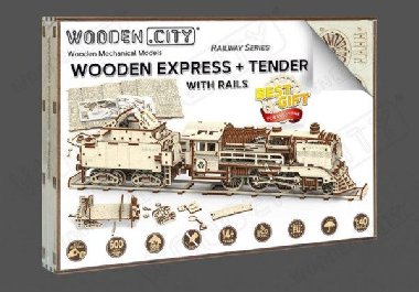 Puzzle 3D Vlak + vagon, dřevěné - neuveden