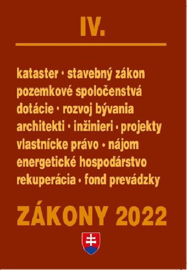Zákony IV 2022 - stavebné zákony a predpisy