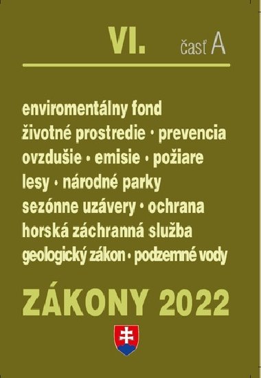 Zákony VI-A/2022 - životné prostredie