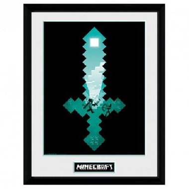 Minecraft Zarámovaný plakát - diamantový meč - neuveden