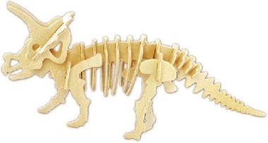 Dřevěné 3D puzzle - Triceratops - neuveden