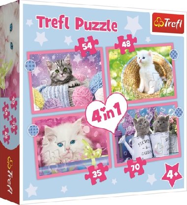 Puzzle Veselé kočičky 4v1