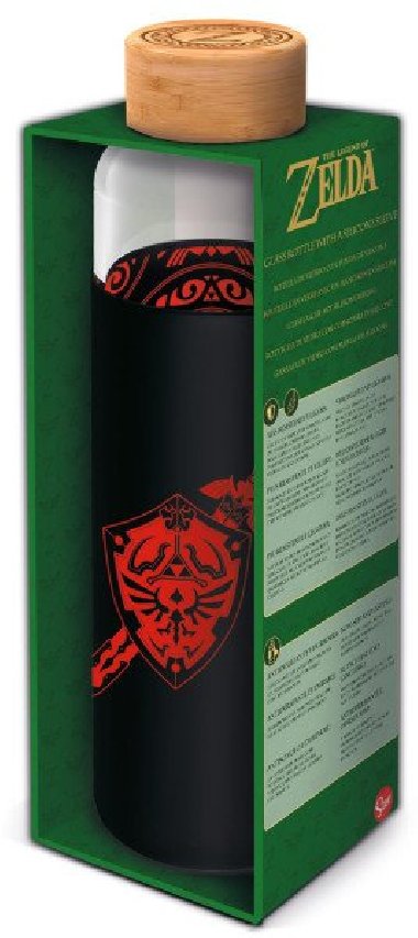 Láhev skleněná s návlekem Zelda 585 ml - neuveden