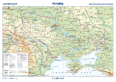 Ukrajina příruční mapa