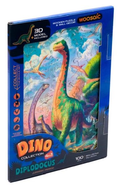 Unidragon dřevěné puzzle Dinosaurus - Diplodocus - neuveden