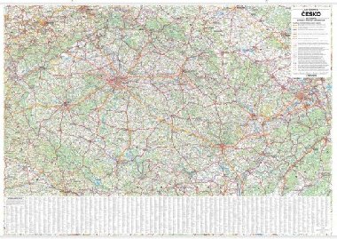 Česko - nástěnná automapa 1:360 000 s plastovými lištami (1360x970mm) - Kartografie