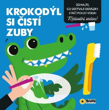 Krokodýl si čistí zuby - Malování vodou - neuveden
