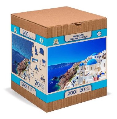 Wooden City Puzzle 2v1 Řecko - Santorini 200 dílků - neuveden