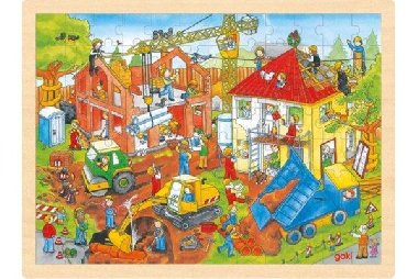 Dřevěné puzzle Na staveništi 96 dílků