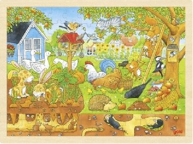 Dřevěné puzzle Zákoutí naší zahrady 96 dílků