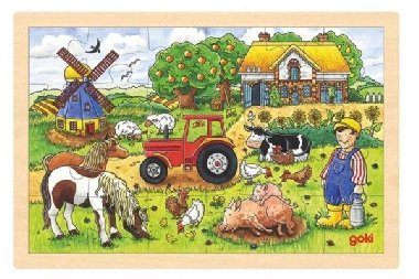 Dřevěné puzzle Farma pana Millera 24 dílků
