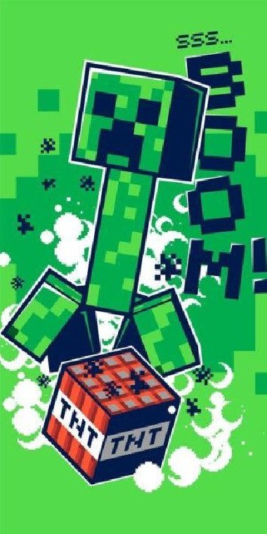 Bavlněná osuška Minecraft Boom 70 x 140 cm - neuveden, neuveden