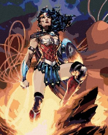 Malování podle čísel 40 x 50 cm Wonder Woman - na skále - neuveden