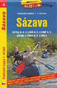Sázava - vodácká mapa 1:45 000 - úsek Světlá nad Sázavou - Davle - Shocart