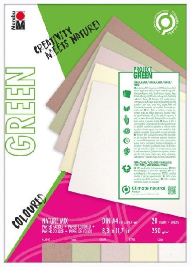 Marabu Green Sada papírů A4 Nature mix odstínů - neuveden