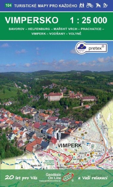 Vimpersko 1:25 000 - Turistická mapa - Geodézie On Line