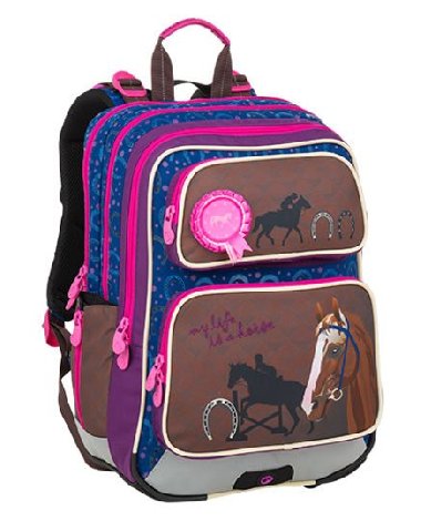 Bagmaster Školní batoh pro prvňáčky GALAXY 9 B BLUE/BROWN/PINK - neuveden
