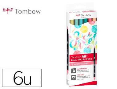 Tombow ABT Dual Pen Brush Sada oboustranných štětcových fixů - Candy colours 6 ks - neuveden