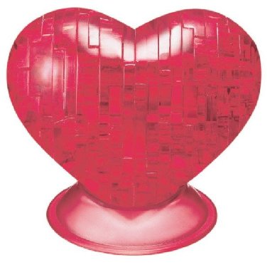 3D Crystal puzzle Srdce červené 46 dílků - neuveden