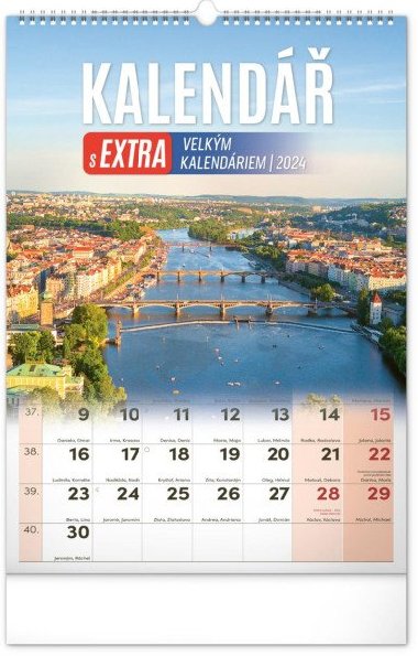 Kalendář s extra velkým kalendáriem 2024 - nástěnný kalendář - Presco