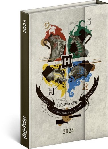 Diář 2024: Harry Potter - týdenní, magnetický, 11 × 16 cm - Presco