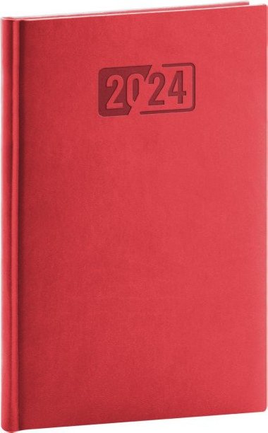 Diář 2024: Aprint - červený, týdenní, 15 × 21 cm - Presco