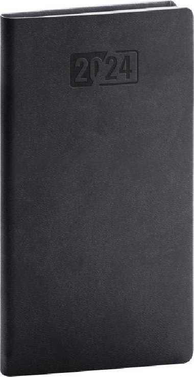 Diář 2024: Aprint - černý, kapesní, 9 × 15,5 cm - Presco