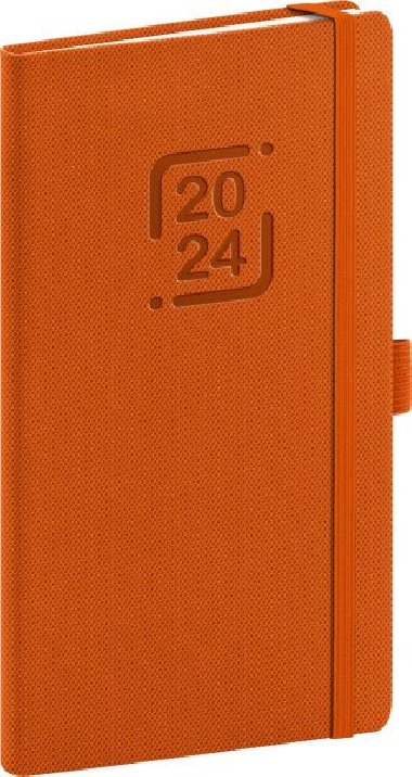 Diář 2024: Catanella - oranžový, kapesní, 9 × 15,5 cm - Presco