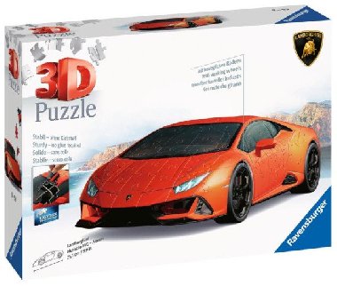 Ravensburger Puzzle 3D - Lamborghini Huracán Evo oranžové 108 dílků - neuveden