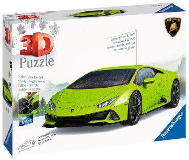 Ravensburger Puzzle 3D - Lamborghini Huracán Evo zelené 108 dílků - neuveden