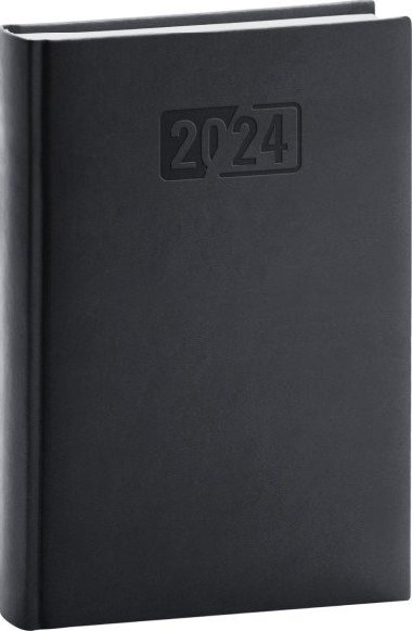 Diář 2024: Aprint - černý, denní, 15 × 21 cm - Presco
