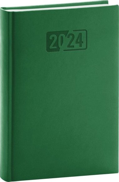 Diář 2024: Aprint - zelený, denní, 15 × 21 cm - neuveden