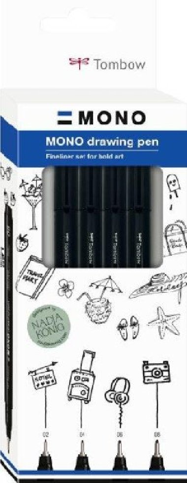 Tombow Fineliner MONO drawing pen - sada Fine 4ks - neuveden
