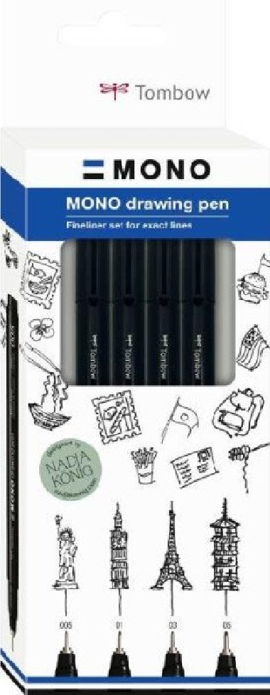 Tombow Fineliner MONO drawing pen - sada Bold 4ks - neuveden
