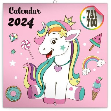 Šťastní jednorožci 2024 - nástěnný kalendář - Presco