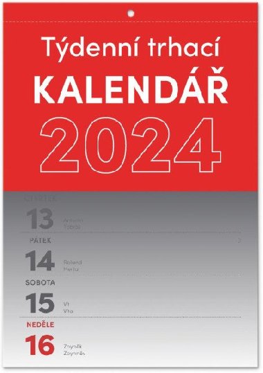Kalendář 2024 nástěnný: Trhací týdenní A5 - Presco