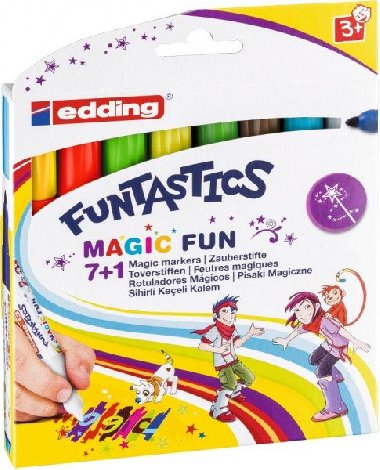 Edding Dětské fixy Funtastics Magic Fun 13, sada 8 barev pro menší děti - neuveden