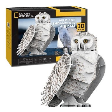 Puzzle 3D Sněžná sova 62 dílků - neuveden