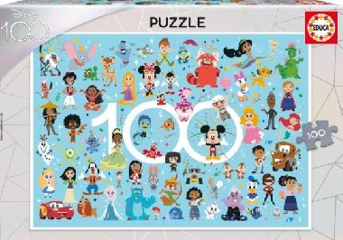 Puzzle Disney 100 let výročí - Postavy 100 dílků - Educa