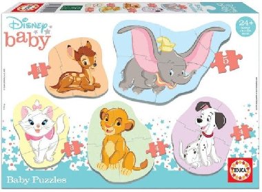 Puzzle baby Disney zvířata 2 5v1 (3-5 dílků) - Educa