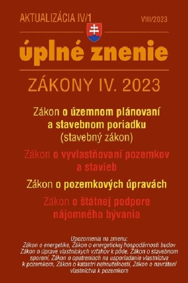 Aktualizácia IV/1 2023 - bývanie, stavebný zákon - Kolektiv autorů