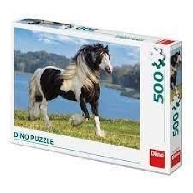 Puzzle Černobílý kůň 500 - Dino Toys